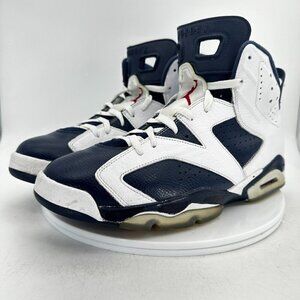 Nike Air Jordan Retro VI 6 Men Size 11.5 384664-130 White Navy Black Shoes
